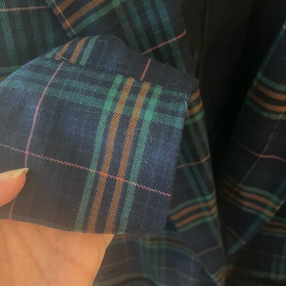 Merona SZ 4 Plaid Cropped Blazer Dark Academia Collegiate Schoolgirl Moody - Picture 5 of 9